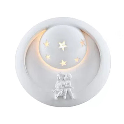 Romantic White Wall Sconce Starry Resin Wall Light with Little Kids for Child Bedroom White Clearhalo 'Industrial' 'Middle century wall lights' 'Tiffany wall lights' 'Tiffany' 'Wall Lamps & Sconces' 'Wall Lights' Lighting' 102009