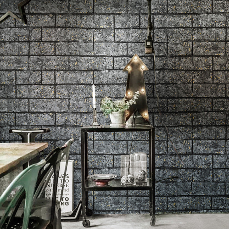 Vintage Wallpaper Roll in Pastel Color Brick Look Vinyl Wall Covering, 20.5-inch x 33-foot Grey Clearhalo 'Industrial wall decor' 'Industrial' 'Wallpaper' Wall Decor' 1025925