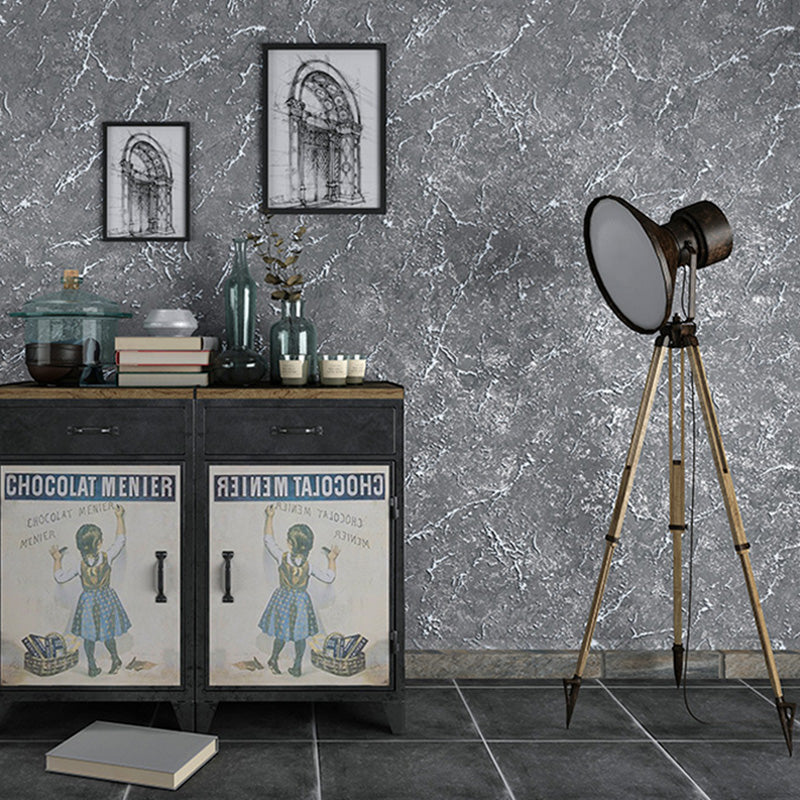 Neutral Color Marble Look Wallpaper Roll Stain-Resistant Wall Covering for Bedroom Decoration - Clearhalo - 'Industrial wall decor' - 'Industrial' - 'Wallpaper' - Wall Decor' - 1025980