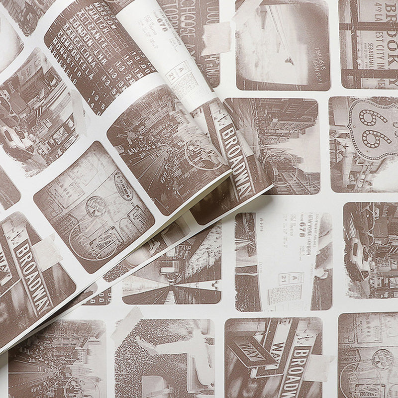 Vintage Wallpaper in Dark Color Photography Vinyl Wall Decor, 57.1 sq ft., Non-Pasted Clearhalo 'Industrial wall decor' 'Industrial' 'Wallpaper' Wall Decor' 1026082