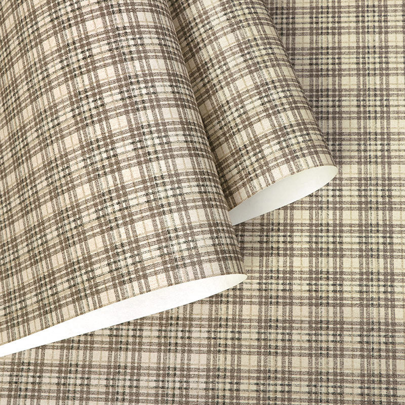 Waterproofing Grid Wallpaper Roll 33' x 20.5" Vintage Wall Covering for Home Decoration, Non-Pasted Clearhalo 'Industrial wall decor' 'Industrial' 'Wallpaper' Wall Decor' 1026113