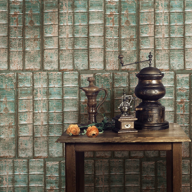 Simple Chequer Wall Covering for Coffee Shop Decoration Vinyl Wallpaper Roll, 33'L x 20.5"W Green Clearhalo 'Industrial wall decor' 'Industrial' 'Wallpaper' Wall Decor' 1026115