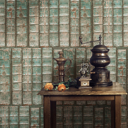 Simple Chequer Wall Covering for Coffee Shop Decoration Vinyl Wallpaper Roll, 33'L x 20.5"W Green Clearhalo 'Industrial wall decor' 'Industrial' 'Wallpaper' Wall Decor' 1026115