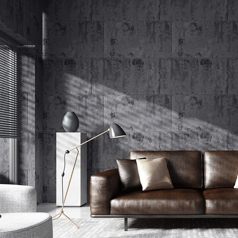 Rusty Iron Peel Wall Covering in Dark Color Vinyl Wallpaper for Accent Wall, 33'L x 20.5"W Black-Gray Clearhalo 'Industrial wall decor' 'Industrial' 'Wallpaper' Wall Decor' 1026143