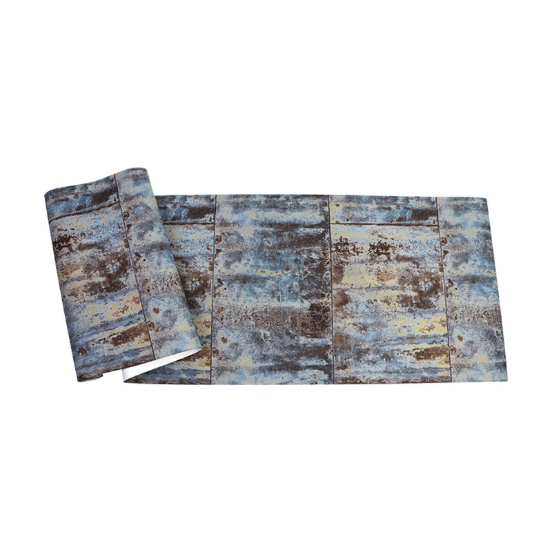 Rusty Iron Peel Wall Covering in Dark Color Vinyl Wallpaper for Accent Wall, 33'L x 20.5"W Dark Blue-Black Clearhalo 'Industrial wall decor' 'Industrial' 'Wallpaper' Wall Decor' 1026146