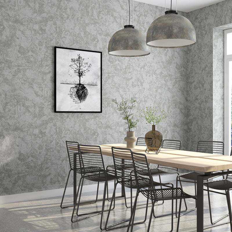 Cement Look Wall Covering 20.5"W x 31'L Wallpaper Roll for Home Decoration, Non-Pasted Light Gray Clearhalo 'Industrial wall decor' 'Industrial' 'Wallpaper' Wall Decor' 1026187