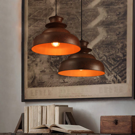 Vintage Stylish Double Bubble Pendant Light 1 Light Metal Ceiling Pendant in Bronze for Indoor Clearhalo 'Art Deco Pendants' 'Cast Iron' 'Ceiling Lights' 'Ceramic' 'Crystal' 'Industrial Pendants' 'Industrial' 'Metal' 'Middle Century Pendants' 'Pendant Lights' 'Pendants' 'Tiffany' Lighting' 102647
