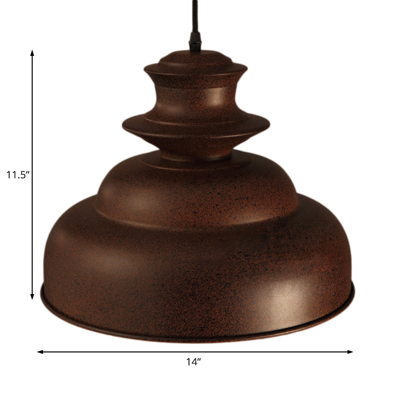 Vintage Stylish Double Bubble Pendant Light 1 Light Metal Ceiling Pendant in Bronze for Indoor Clearhalo 'Art Deco Pendants' 'Cast Iron' 'Ceiling Lights' 'Ceramic' 'Crystal' 'Industrial Pendants' 'Industrial' 'Metal' 'Middle Century Pendants' 'Pendant Lights' 'Pendants' 'Tiffany' Lighting' 102649