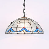 Tiffany Magnolia Hanging Lamp Dimple Glass Shade 1 Light Ceiling Pendant Light White Clearhalo 'Ceiling Lights' 'Industrial' 'Middle Century Pendants' 'Pendant Lights' 'Pendants' 'Tiffany close to ceiling' 'Tiffany Pendants' 'Tiffany' Lighting' 102681