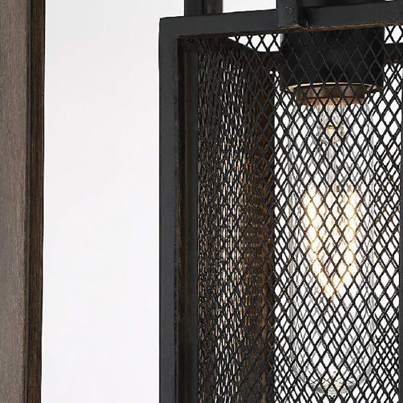 Black Mesh Screen Pendant Light Vintage Metal 1 Light Bedroom Hanging Light Fixture with Rectangle Shade Clearhalo 'Art Deco Pendants' 'Black' 'Cast Iron' 'Ceiling Lights' 'Ceramic' 'Crystal' 'Industrial Pendants' 'Industrial' 'Metal' 'Middle Century Pendants' 'Pendant Lights' 'Pendants' 'Rustic Pendants' 'Tiffany' Lighting' 102838