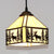 Lodge Style Deer Suspension Light Beige Glass Single Light Pendant Lighting for Dining Room Beige Clearhalo 'Ceiling Lights' 'Industrial' 'Middle Century Pendants' 'Pendant Lights' 'Pendants' 'Tiffany close to ceiling' 'Tiffany Pendants' 'Tiffany' Lighting' 102853