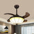 Rustic Dome Ceiling Fan Light 4-Blade White Glass LED Semi Flush Mount Lamp in Coffee, 20.5" Wide Coffee Clearhalo 'Ceiling Fans with Lights' 'Ceiling Fans' Lighting' 1030369