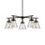 Cone Shade Clear Glass Light Chandelier Vintage 5-Light Dining Room Pendant Lighting in Black Clear Clearhalo 'Ceiling Lights' 'Chandeliers' 'Clear' 'Glass shade' 'Glass' 'Industrial Chandeliers' 'Industrial' 'Middle Century Chandeliers' 'Modern' 'Pendant Lights' 'Tiffany' 'Traditional Chandeliers' Lighting' 103044