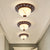 Retro Bowl-Like Flush Mounted Light 2/3/4-Bulb Crackle Glass Ceiling Fixture in Coffee for Balcony, 12"/16"/19.5" W Coffee 12" Clearhalo 'Ceiling Lights' 'Close To Ceiling Lights' 'Close to ceiling' 'Flush mount' Lighting' 1030456