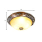 Minimalism Semi-Globe Flush Mount Lamp 12"/16"/19.5" W 2/3 Bulbs Resin Ceiling Fixture in Sepia for Balcony Clearhalo 'Ceiling Lights' 'Close To Ceiling Lights' 'Close to ceiling' 'Flush mount' Lighting' 1030492