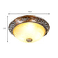 Minimalism Semi-Globe Flush Mount Lamp 12"/16"/19.5" W 2/3 Bulbs Resin Ceiling Fixture in Sepia for Balcony Clearhalo 'Ceiling Lights' 'Close To Ceiling Lights' 'Close to ceiling' 'Flush mount' Lighting' 1030493