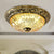 2/3 Heads Pleated Ceiling Light Fixture with Dome Shade Crystal Minimalism Study Room Flush Mount Lamp in Brass, 12"/16"/19.5" W Brass Clearhalo 'Ceiling Lights' 'Close To Ceiling Lights' 'Close to ceiling' 'Flush mount' Lighting' 1030515