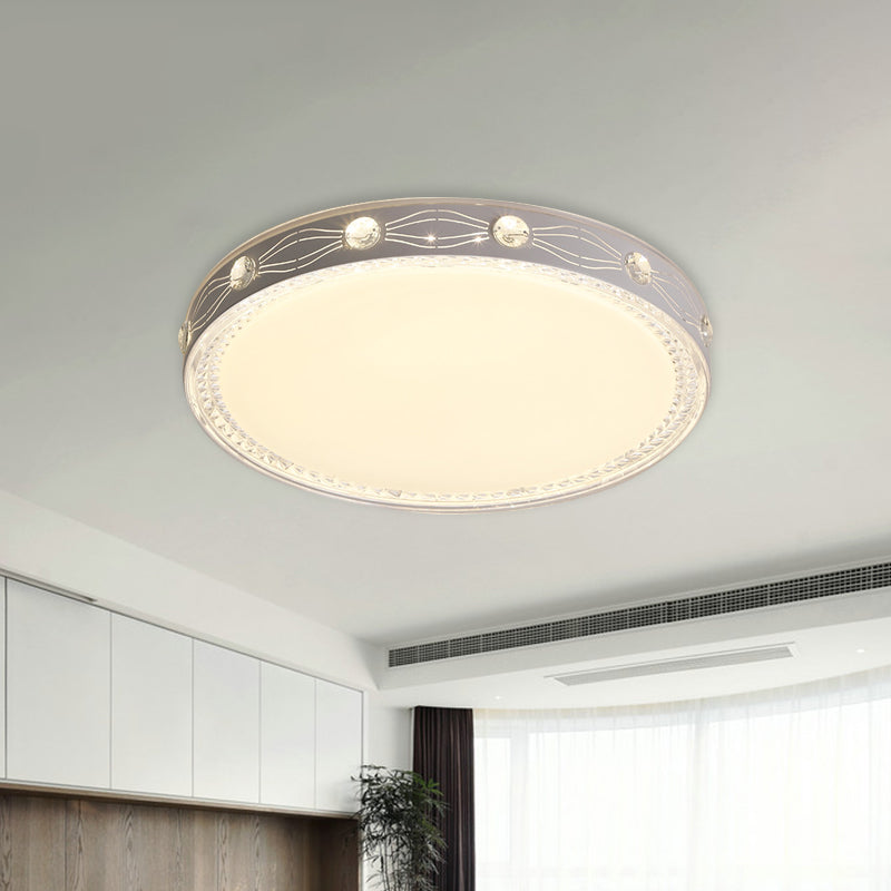 White Round Ceiling Mounted Fixture Minimalism LED Metallic Flushmount Light for Bedroom Clearhalo 'Ceiling Lights' 'Close To Ceiling Lights' 'Close to ceiling' 'Flush mount' Lighting' 1031076