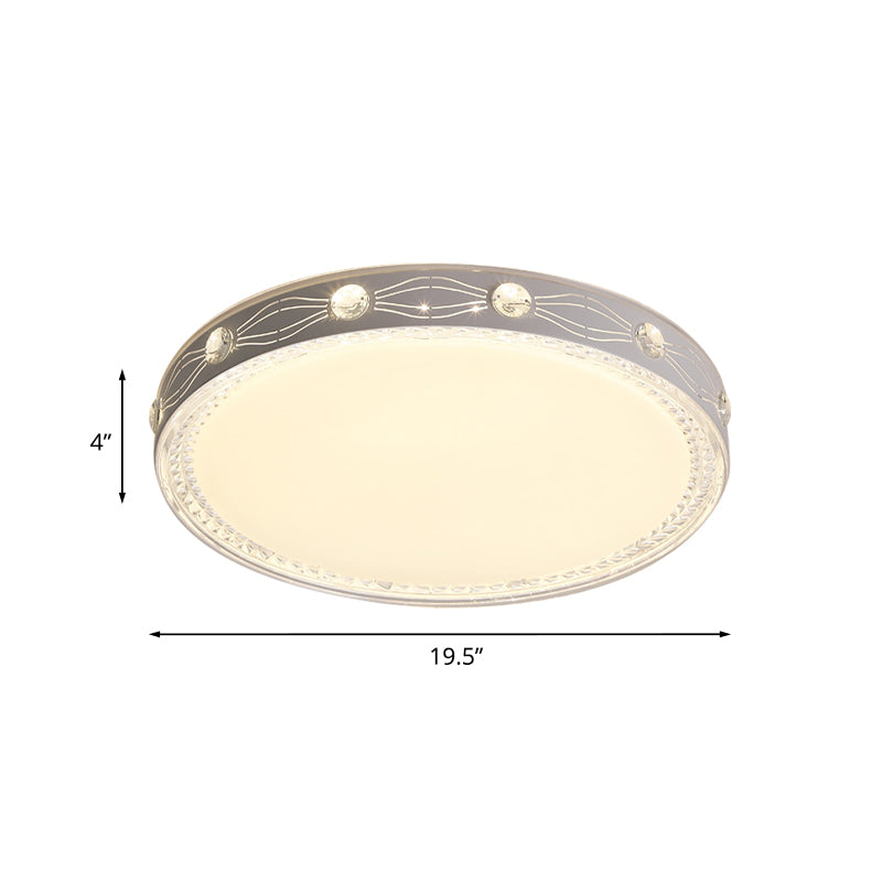 White Round Ceiling Mounted Fixture Minimalism LED Metallic Flushmount Light for Bedroom Clearhalo 'Ceiling Lights' 'Close To Ceiling Lights' 'Close to ceiling' 'Flush mount' Lighting' 1031078