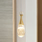 Gold Finish Teardrop Pendant Light Fixture Simple Clear Crystal LED Hanging Ceiling Lamp Clearhalo 'Ceiling Lights' 'Modern Pendants' 'Modern' 'Pendant Lights' 'Pendants' Lighting' 1031108