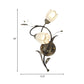 Vintage Flower Wall Sconce Lighting 2 Heads Frosted Glass Wall Light Fixture in Bronze for Living Room, Right/Left Clearhalo 'Wall Lamps & Sconces' 'Wall Lights' Lighting' 1031526