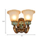 Fluted Glass Floral Wall Light Fixture Vintage 1/2-Head Bedside Wall Mount Lighting in Brown Clearhalo 'Wall Lamps & Sconces' 'Wall Lights' Lighting' 1031544