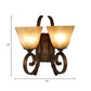Minimalism Tapered Sconce Lighting 2 Lights Crackled Glass Wall Lamp Fixture with Scrolled Arm in Bronze Clearhalo 'Wall Lamps & Sconces' 'Wall Lights' Lighting' 1031607