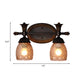 2-Head Pineapple-Like Wall Lamp Traditional Rust Prismatic Glass Vanity Mirror Light for Bathroom Clearhalo 'Vanity Lights' 'Wall Lights' Lighting' 1031611