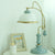 Vintage Bowl Reading Lamp 1-Light Frosted Glass Nightstand Lighting with Curved Arm in Blue Blue Clearhalo 'Lamps' 'Table Lamps' Lighting' 1031640