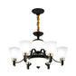 6/8 Heads Conical Chandelier Light Traditional Black Opal Glass Hanging Pendant with Curved Arm Clearhalo 'Ceiling Lights' 'Chandeliers' Lighting' options 1031694