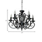 6/8-Bulb Ceiling Chandelier Minimalism Candle Style Metallic Hanging Light Kit with Swirled Arm in Black Clearhalo 'Ceiling Lights' 'Chandeliers' Lighting' options 1031817