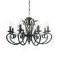 6/8-Bulb Ceiling Chandelier Minimalism Candle Style Metallic Hanging Light Kit with Swirled Arm in Black Clearhalo 'Ceiling Lights' 'Chandeliers' Lighting' options 1031820