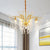 9-Bulb Chandelier Light Nordic Starburst Crystal Drip Suspension Pendant Light in Gold Gold Clearhalo 'Ceiling Lights' 'Chandeliers' 'Modern Chandeliers' 'Modern' Lighting' 1031844