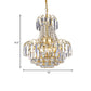 Gold 6 Lights Chandelier Lighting Fixture Contemporary Crystal Flute Conic Pendulum Light Clearhalo 'Ceiling Lights' 'Chandeliers' 'Modern Chandeliers' 'Modern' Lighting' 1031879