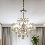 6 Heads Ceiling Suspension Lamp Minimalist Tapered Prismatic Optical Crystal Pendant Chandelier in Chrome Clearhalo 'Ceiling Lights' 'Chandeliers' 'Modern Chandeliers' 'Modern' Lighting' 1031889