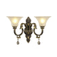 Black and Gold 2-Bulb Wall Mounted Lamp Simple Crystal Raindrop Bell Shade Sconce Light Fixture Clearhalo 'Modern wall lights' 'Modern' 'Wall Lamps & Sconces' 'Wall Lights' Lighting' 1031958