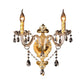 2-Light Wall Sconce Lighting Minimalist Candlestick Crystal Teardrop Wall Mounted Light Fixture in Gold Clearhalo 'Modern wall lights' 'Modern' 'Wall Lamps & Sconces' 'Wall Lights' Lighting' 1031981