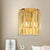 1 Head Wall Mounted Light Fixture Simple Semi Cylindrical Crystal Block Wall Sconce Lighting in Gold Gold Clearhalo 'Modern wall lights' 'Modern' 'Wall Lamps & Sconces' 'Wall Lights' Lighting' 1031996