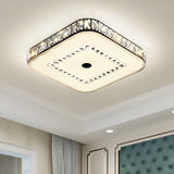 Square Living Room Flush Ceiling Light Modern Rectangle-Cut Crystal LED Black Lighting Fixture Clearhalo 'Ceiling Lights' 'Close To Ceiling Lights' 'Close to ceiling' 'Flush mount' Lighting' 1032041