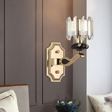 Cylindrical Bedroom Wall Sconce Light Minimalist Faceted Glass 1 Head Gold Wall Mount Lamp Gold Clearhalo 'Modern wall lights' 'Modern' 'Wall Lamps & Sconces' 'Wall Lights' Lighting' 1032060