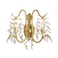 Gold Leaves Sconce Light Original Crystal Drip 2 Lights Guest Room Wall Lighting Fixture Clearhalo 'Wall Lamps & Sconces' 'Wall Lights' Lighting' 1032087