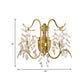 Gold Leaves Sconce Light Original Crystal Drip 2 Lights Guest Room Wall Lighting Fixture Clearhalo 'Wall Lamps & Sconces' 'Wall Lights' Lighting' 1032088
