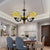 Chandeliers for Dining Room Multicolor, 6-Lights Art Glass Pendant Ceiling Lamp with Adjustable Chain Tiffany Style 3 Yellow Clearhalo 'Ceiling Lights' 'Chandeliers' 'Industrial' 'Middle Century Chandeliers' 'Tiffany Chandeliers' 'Tiffany close to ceiling' 'Tiffany' Lighting' 10320