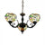 Chandeliers for Dining Room Multicolor, 6-Lights Art Glass Pendant Ceiling Lamp with Adjustable Chain Tiffany Style 3 Beige Clearhalo 'Ceiling Lights' 'Chandeliers' 'Industrial' 'Middle Century Chandeliers' 'Tiffany Chandeliers' 'Tiffany close to ceiling' 'Tiffany' Lighting' 10326