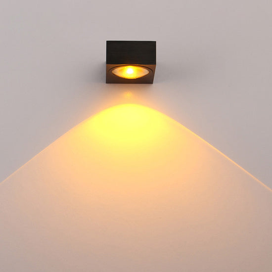 Aluminum Rectangle RGB Wall Lighting Simple Black/Brushed Silver Single ...