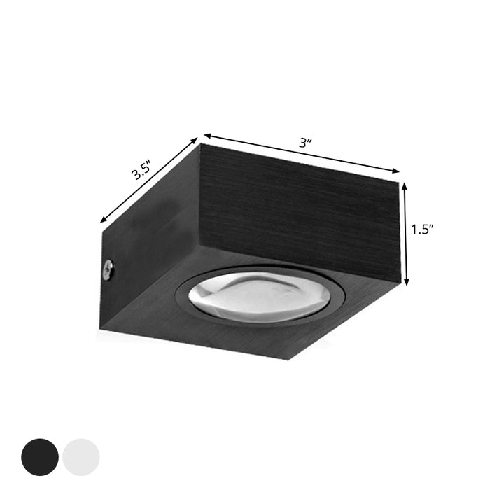 Aluminum Rectangle RGB Wall Lighting Simple Black/Brushed Silver Single ...