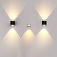 Aluminum Rectangle RGB Wall Lighting Simple Black/Brushed Silver Single/Double-Sided LED Wall Mounted Light for Corridor Black Double-sided Clearhalo 'Cast Iron' 'Glass' 'Industrial' 'Modern wall lights' 'Modern' 'Tiffany' 'Traditional wall lights' 'Wall Lamps & Sconces' 'Wall Lights' Lighting' 1033846