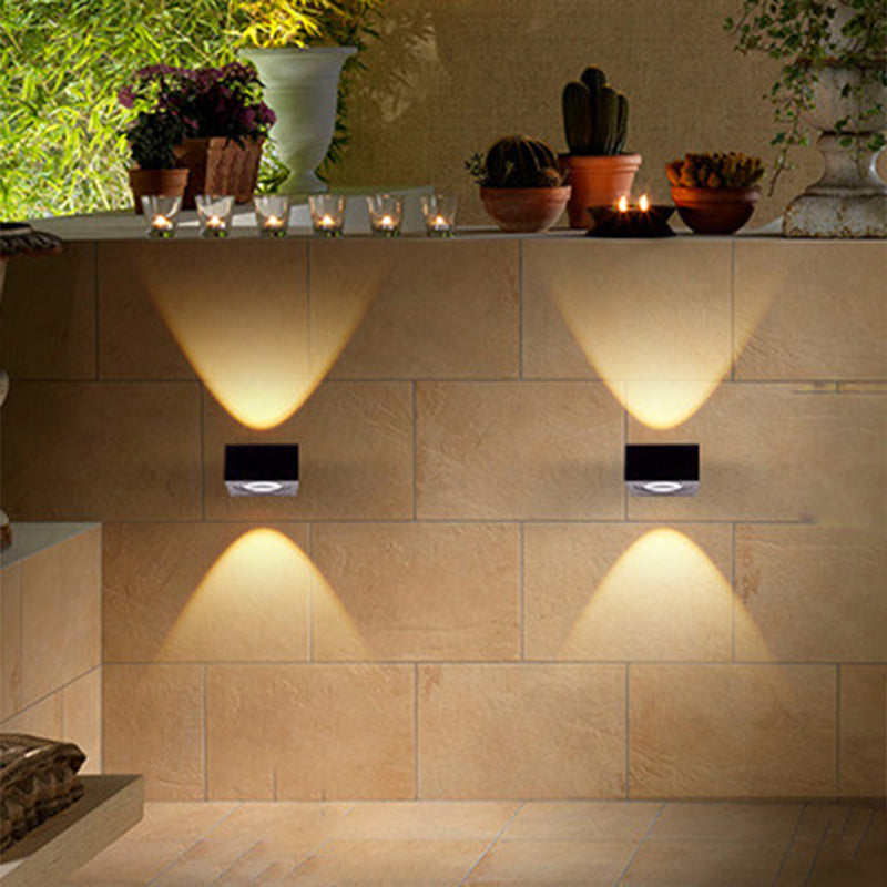 Aluminum Rectangle RGB Wall Lighting Simple Black/Brushed Silver Single ...