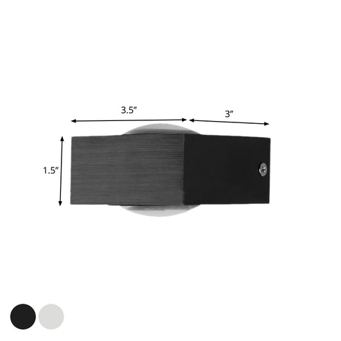 Aluminum Rectangle RGB Wall Lighting Simple Black/Brushed Silver Single ...