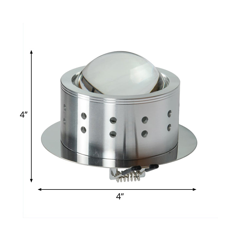 Round Metallic Flush Ceiling Light Simple Chrome Finish LED Flushmount with Crystal Ball Shade, 7 Color Light Clearhalo 'Ceiling Lights' 'Close To Ceiling Lights' 'Close to ceiling' 'Flush mount' Lighting' 1033862